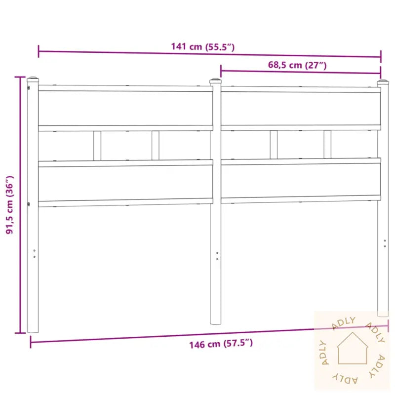 Hodegavl Røkt Eik 140 Cm Jern Og Konstruert Tre