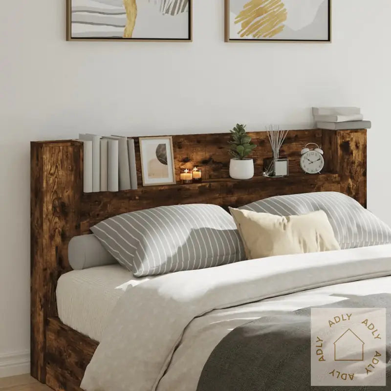 Hodegavl Skap Med Led Røkt Eik 180X16,5X103,5 Cm