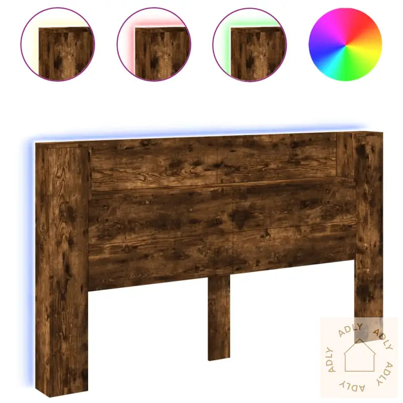 Hodegavl Skap Med Led Røkt Eik 180X16,5X103,5 Cm