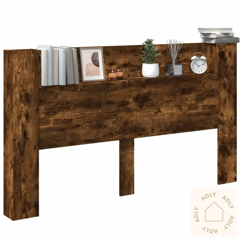 Hodegavl Skap Med Led Røkt Eik 180X16,5X103,5 Cm