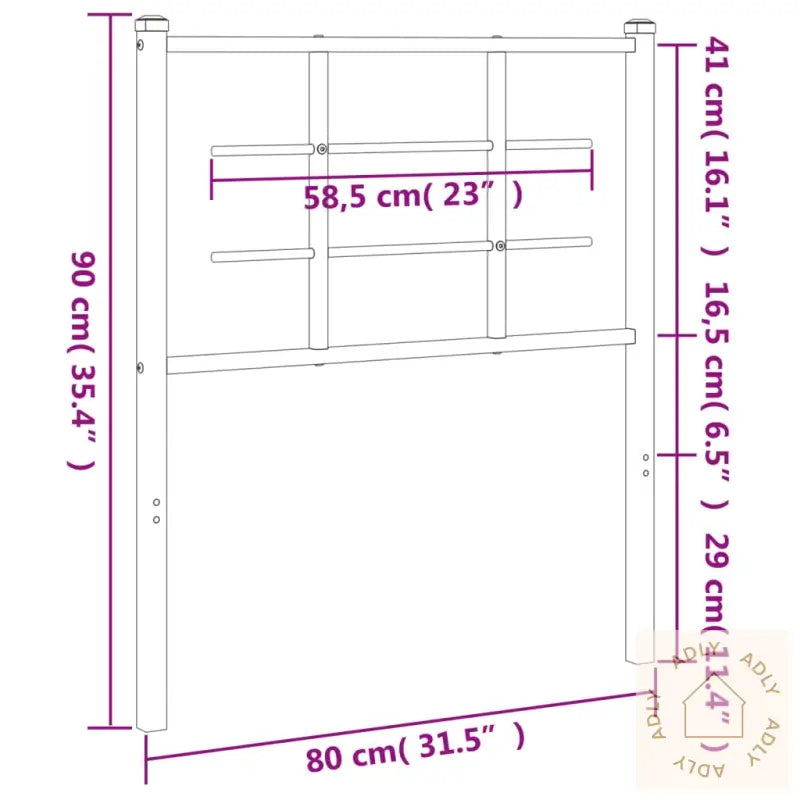 Sengegavl I Metall Hvit 75 Cm