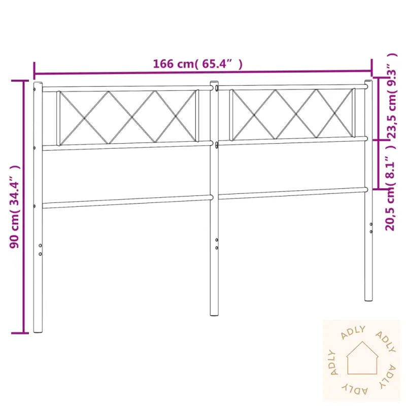 Sengegavl I Metall Svart 160 Cm