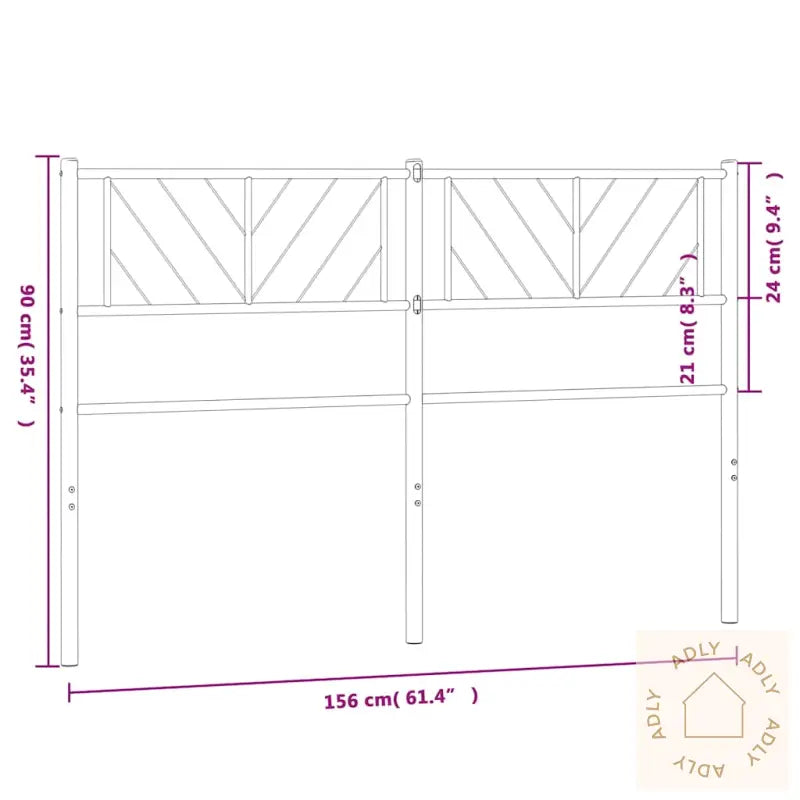 Sengegavl I Metall Svart 150 Cm