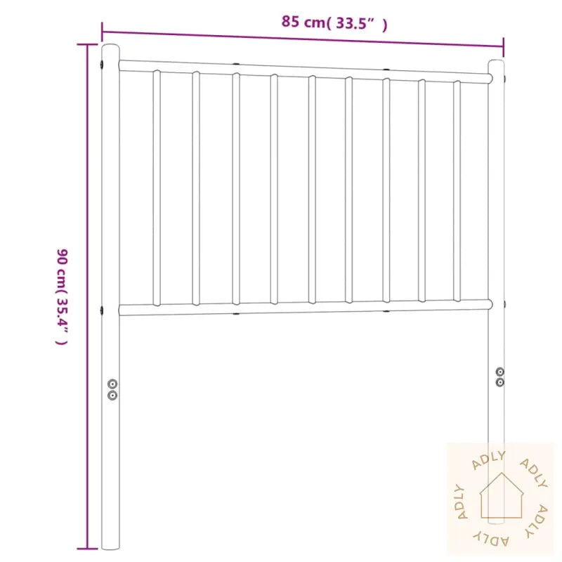 Sengegavl I Metall Hvit 80 Cm