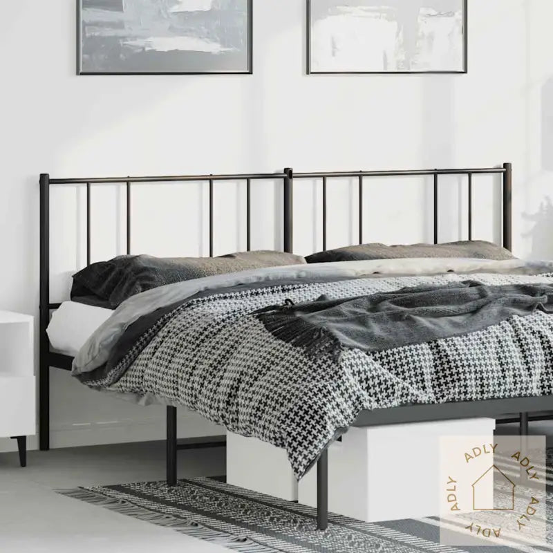 Sengegavl I Metall Svart 180 Cm