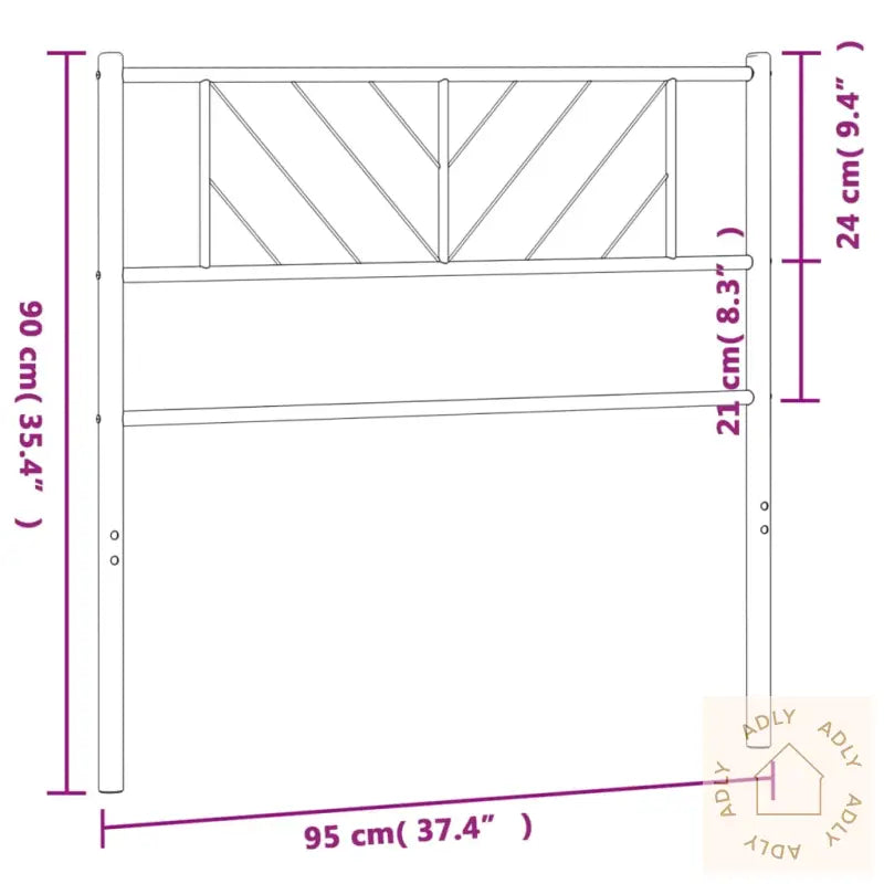 Sengegavl I Metall Svart 90 Cm