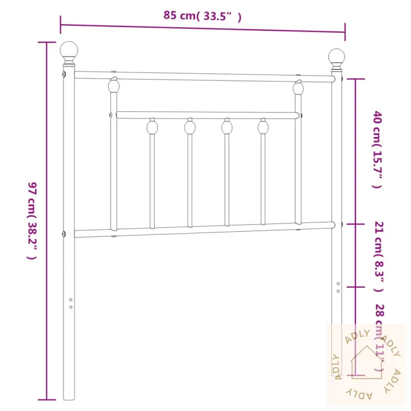 Sengegavl I Metall Hvit 80 Cm
