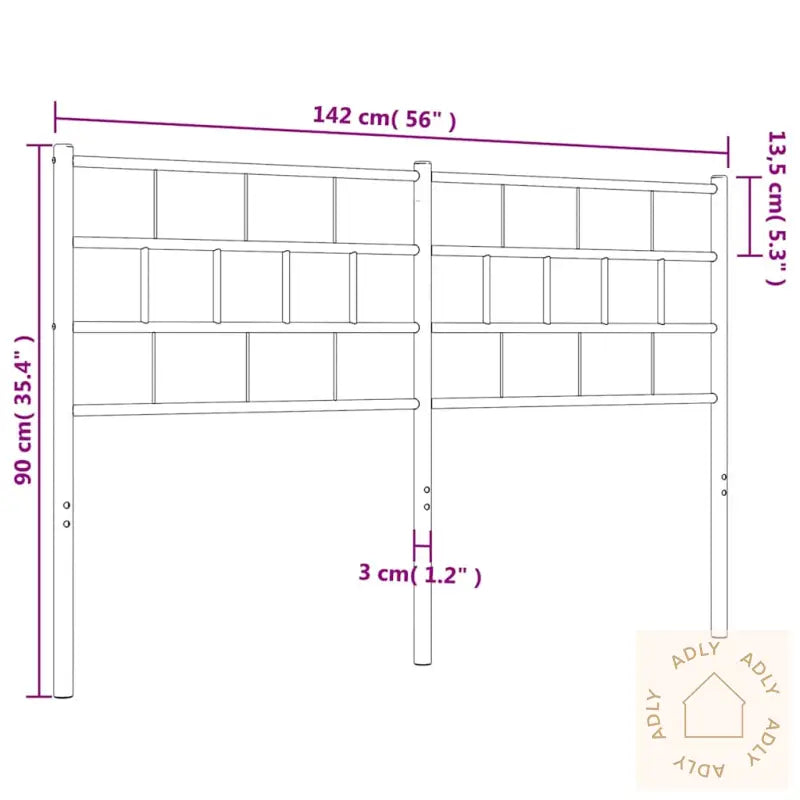 Sengegavl I Metall Hvit 135 Cm