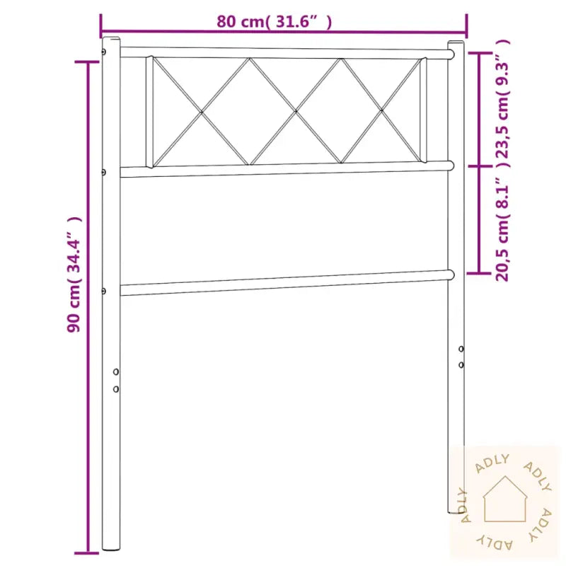 Sengegavl I Metall Hvit 75 Cm