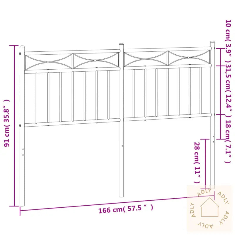 Sengegavl I Metall Hvit 160 Cm