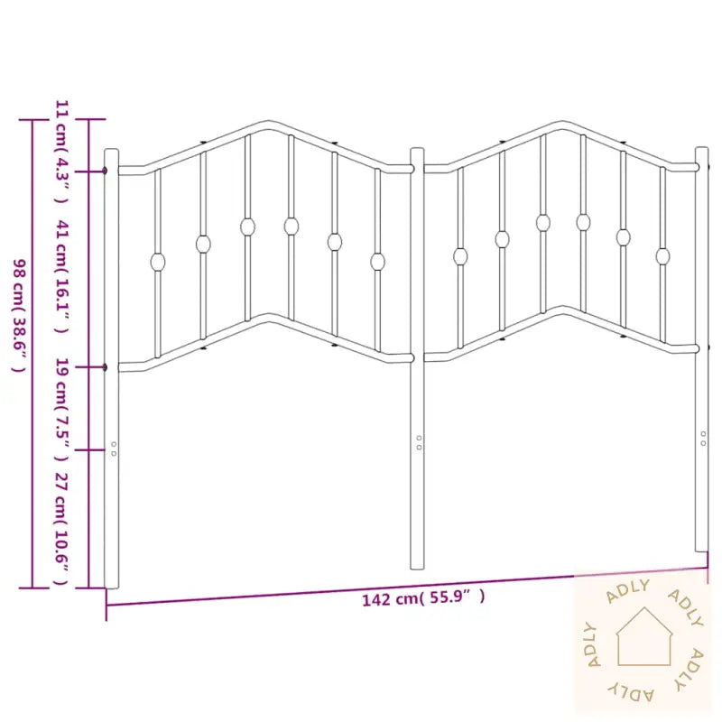 Sengegavl I Metall Hvit 135 Cm