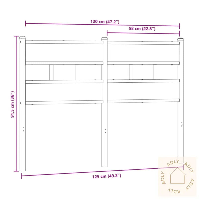 Hodegavl Sonoma Eik 120 Cm Jern Og Konstruert Tre