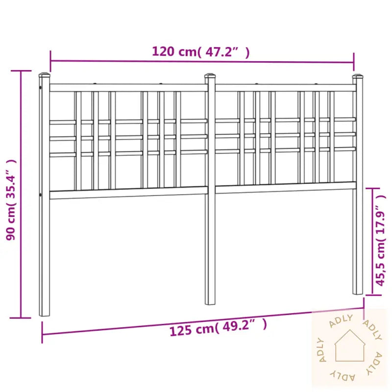 Sengegavl I Metall Hvit 120 Cm