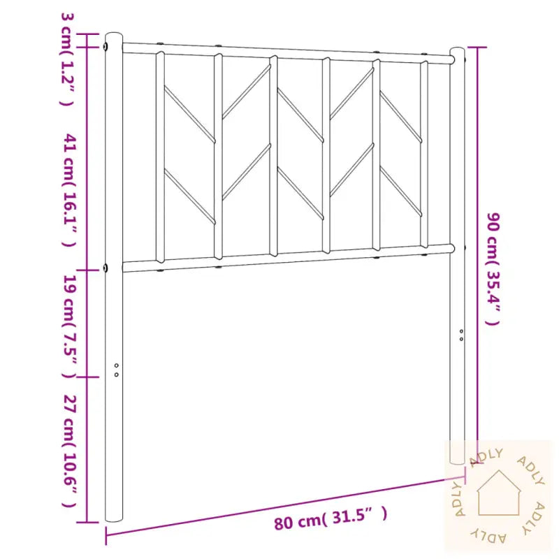 Sengegavl I Metall Hvit 75 Cm