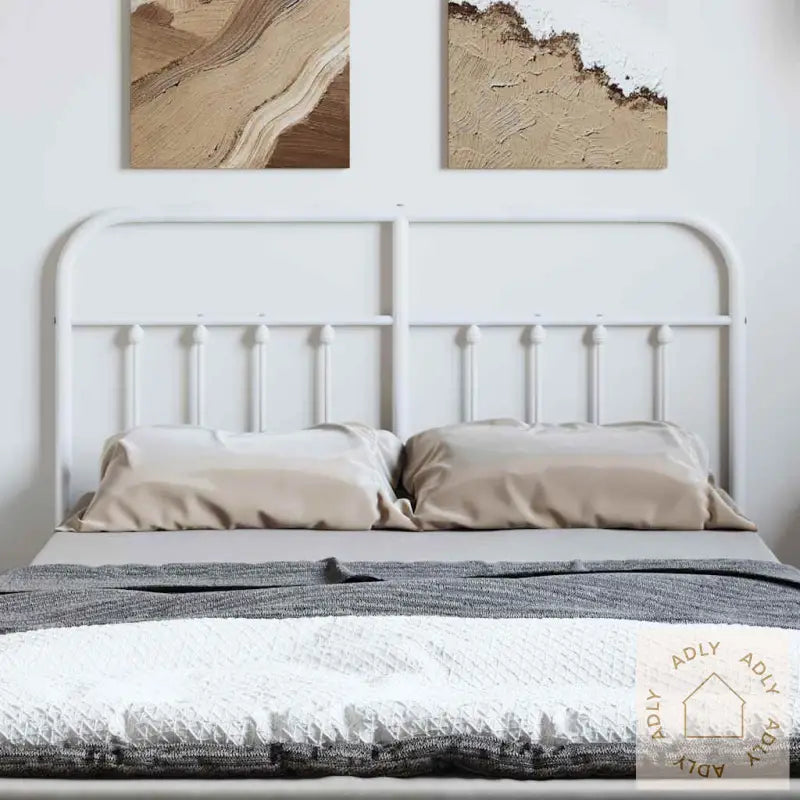 Sengegavl I Metall Hvit 150 Cm