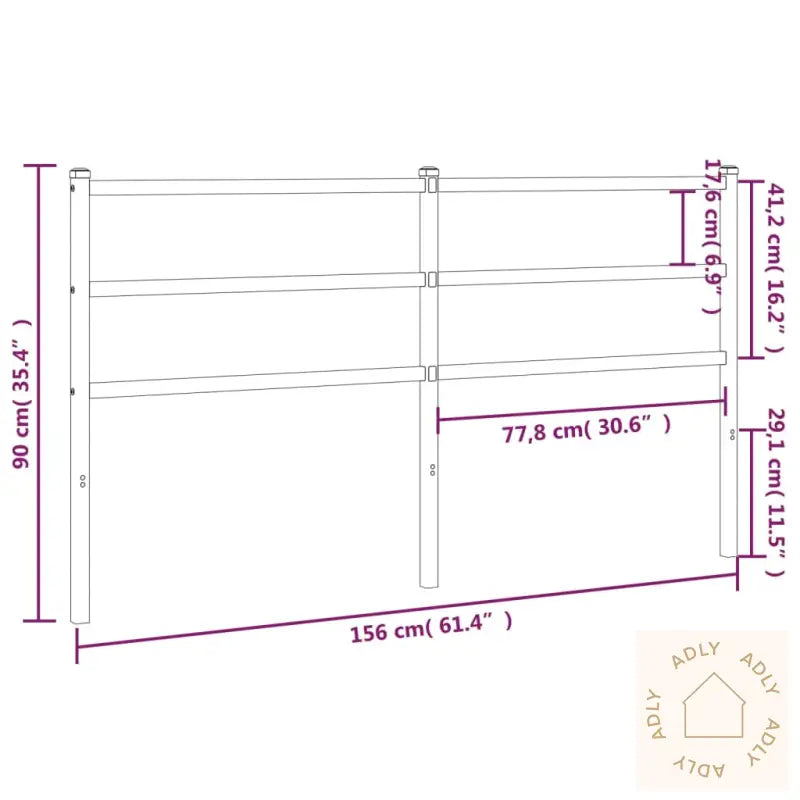 Sengegavl I Metall Hvit 150 Cm