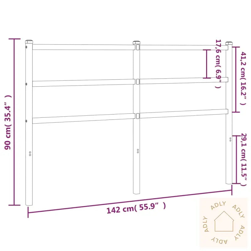 Sengegavl I Metall Hvit 135 Cm