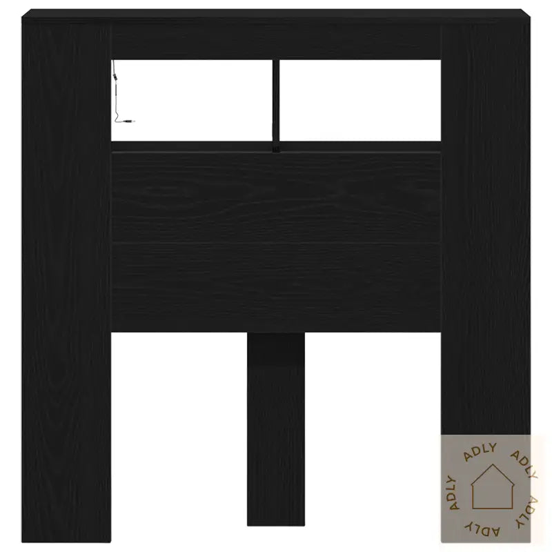 Oppbevaringshodegjerde Med Led-Lamper Svart Eik 100X18,5X103,5 Cm