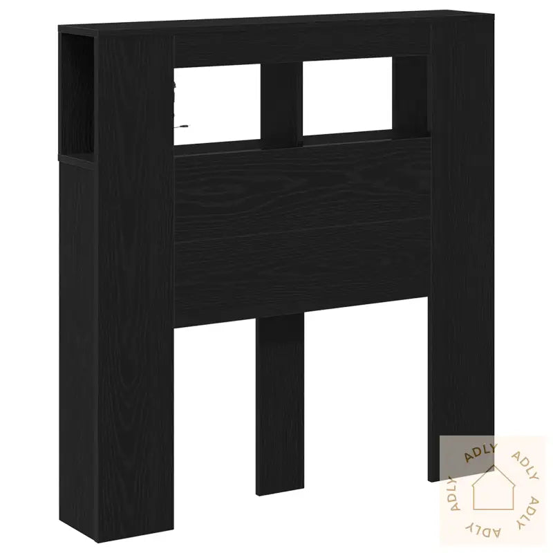 Oppbevaringshodegjerde Med Led-Lamper Svart Eik 100X18,5X103,5 Cm