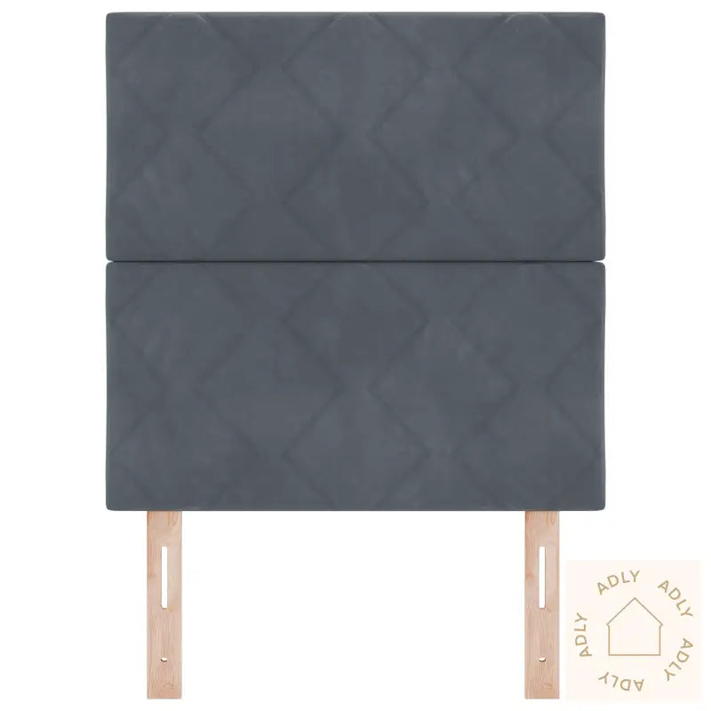 Sengegavl Diamantblokkmønster Mørk Grå 80 Cm Velvet