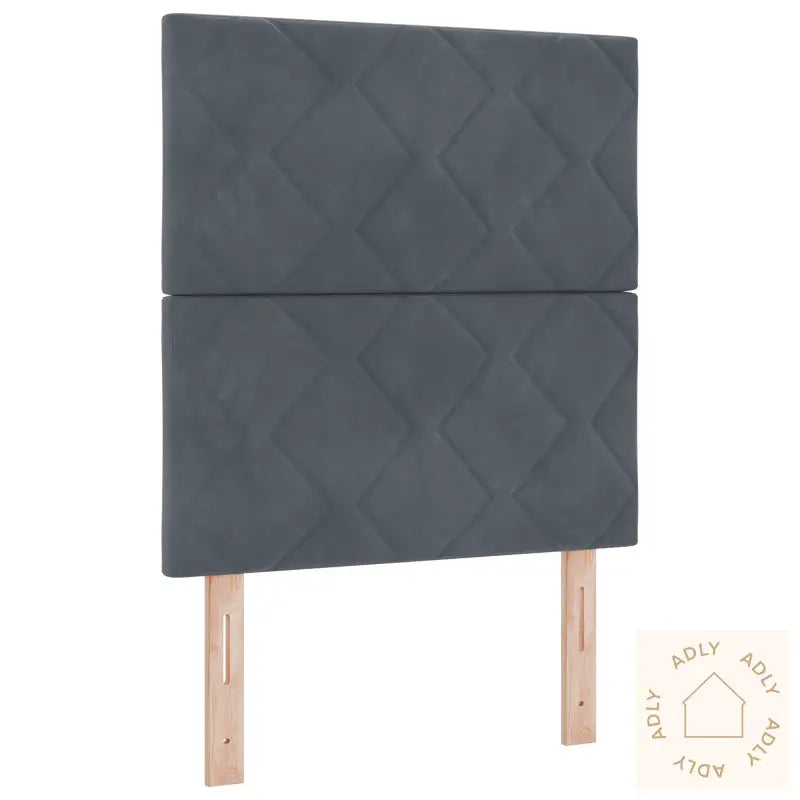 Sengegavl Diamantblokkmønster Mørk Grå 80 Cm Velvet