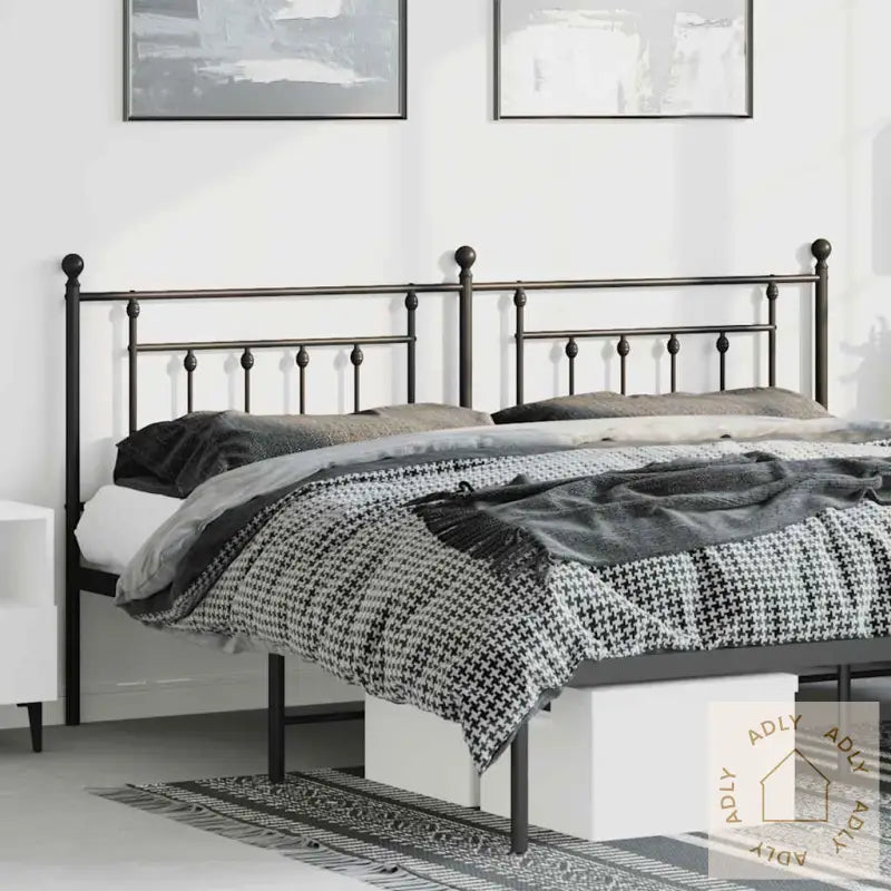 Sengegavl I Metall Svart 193 Cm