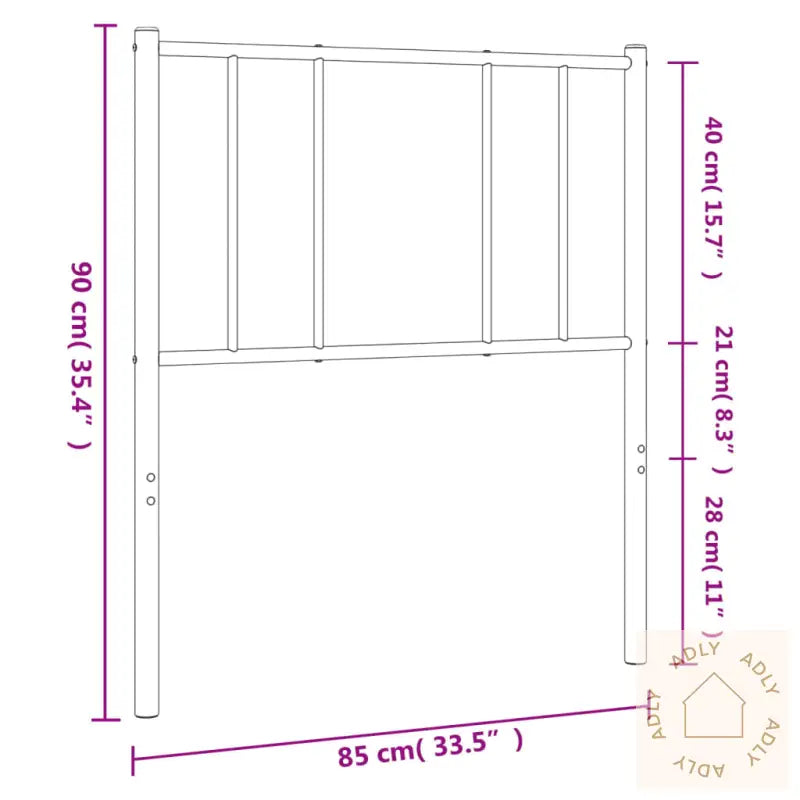 Sengegavl I Metall Hvit 80 Cm