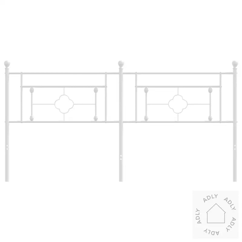 Sengegavl I Metall Hvit 180 Cm