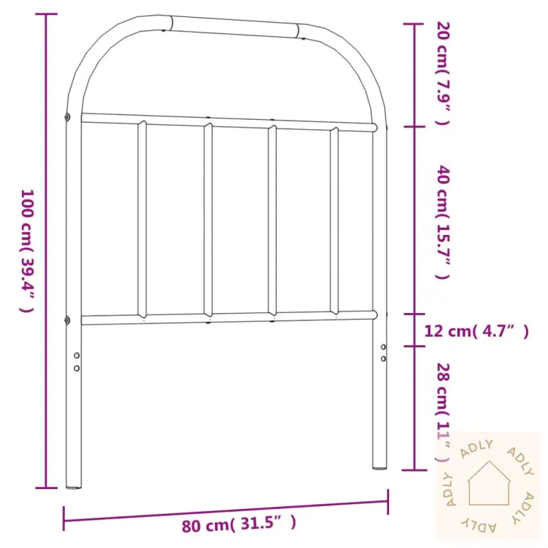 Sengegavl I Metall Hvit 75 Cm