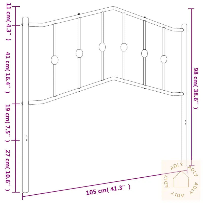 Sengegavl I Metall Svart 100 Cm