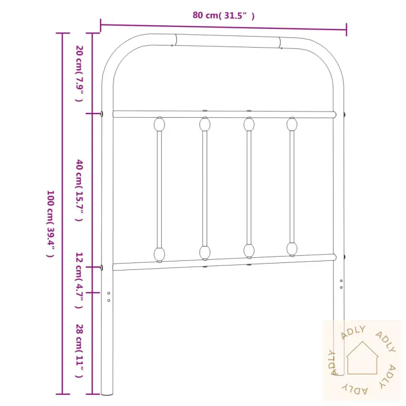 Sengegavl I Metall Hvit 75 Cm