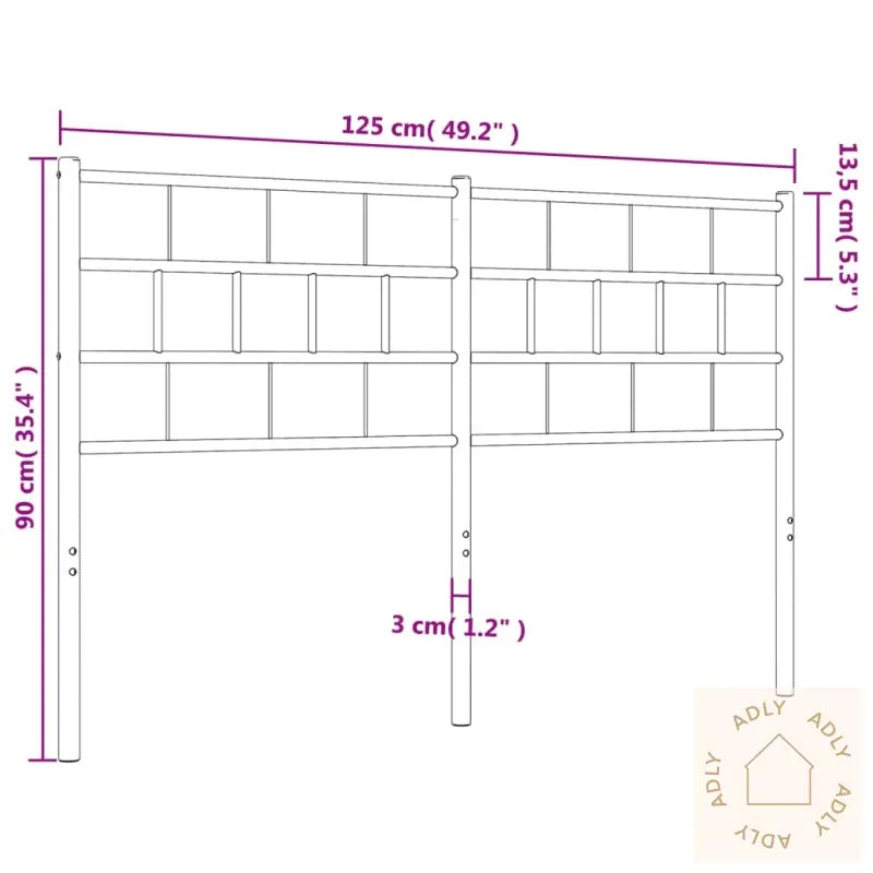 Sengegavl I Metall Hvit 120 Cm