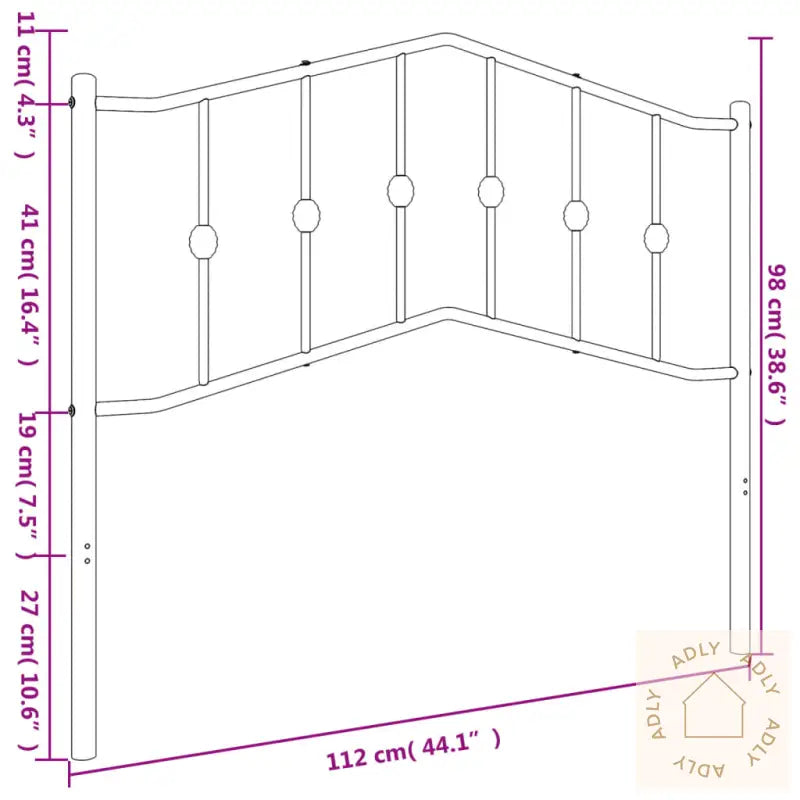 Sengegavl I Metall Hvit 107 Cm