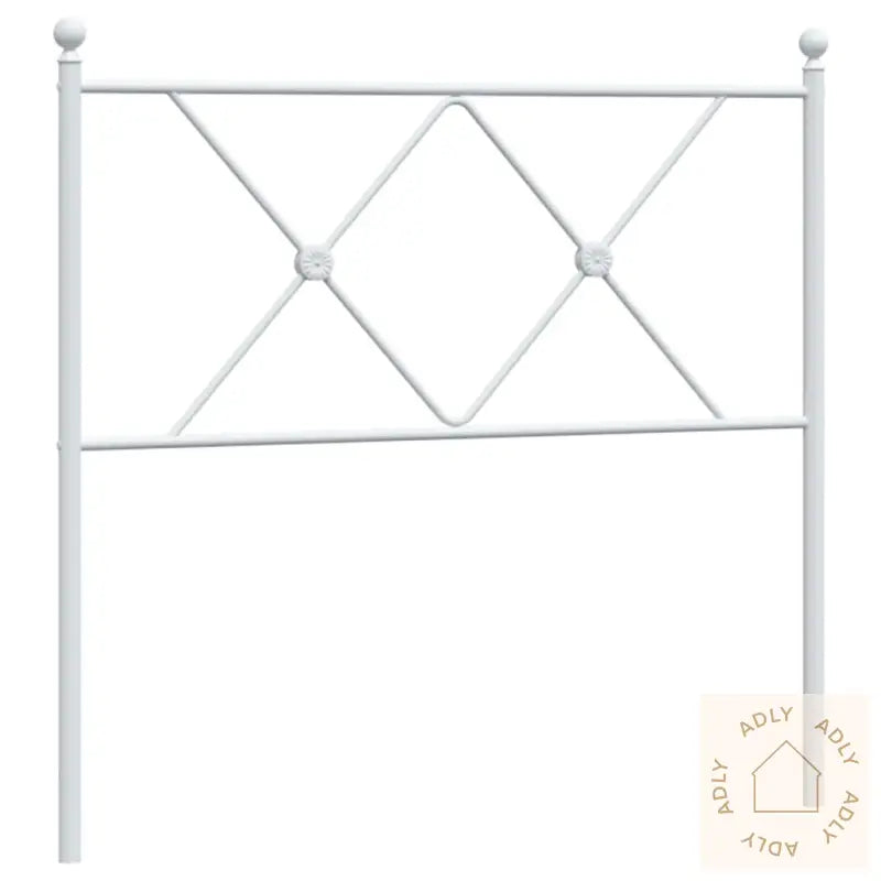 Sengegavl I Metall Hvit 90 Cm
