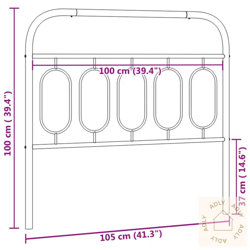 Sengegavl I Metall Hvit 100 Cm