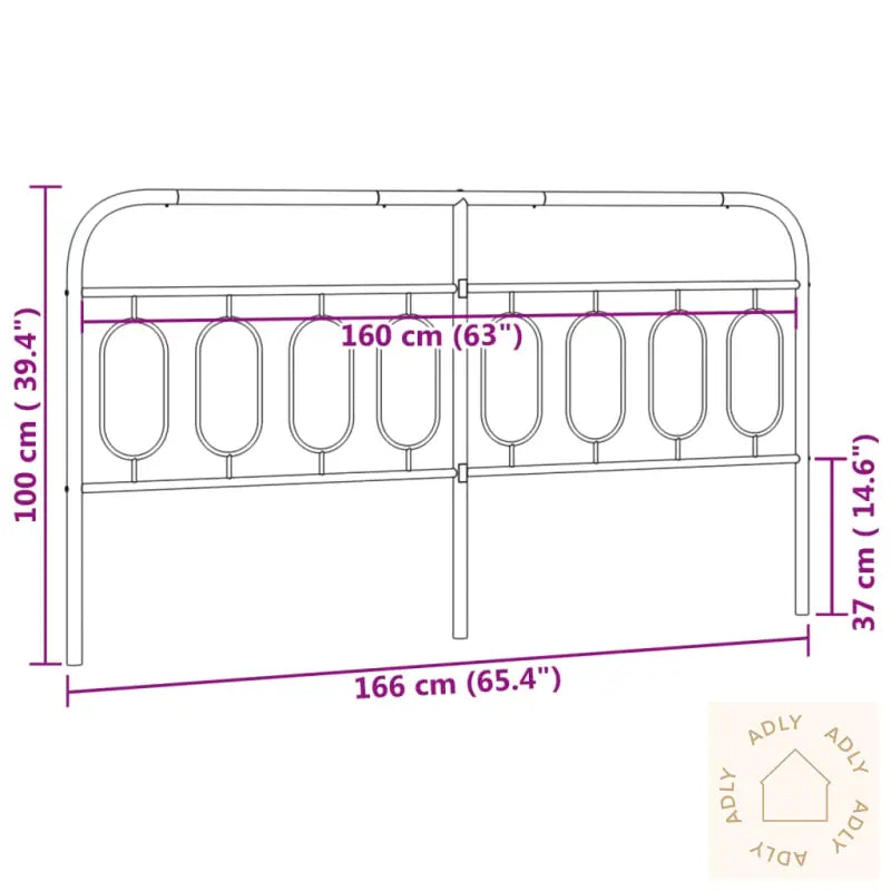 Sengegavl I Metall Hvit 160 Cm