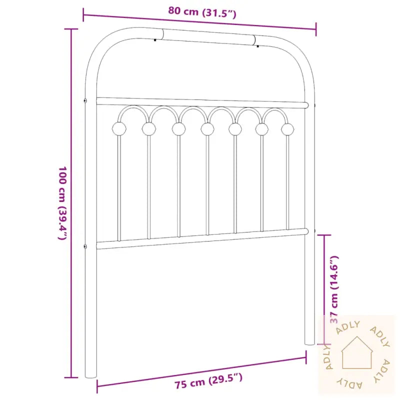 Sengegavl I Metall Hvit 75 Cm