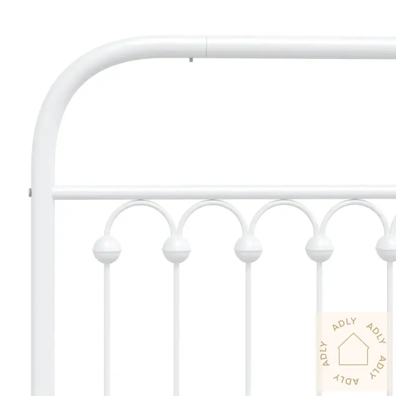 Sengegavl I Metall Hvit 193 Cm