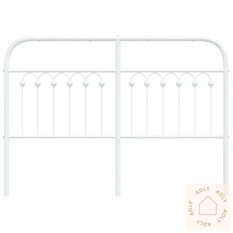 Sengegavl I Metall Hvit 135 Cm