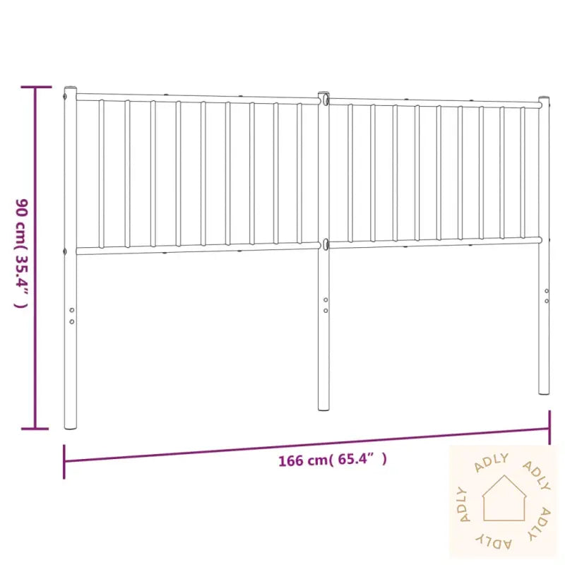 Sengegavl I Metall Svart 160 Cm