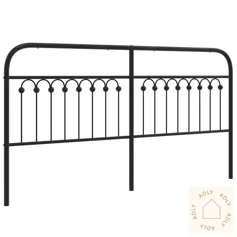 Sengegavl I Metall Svart 180 Cm
