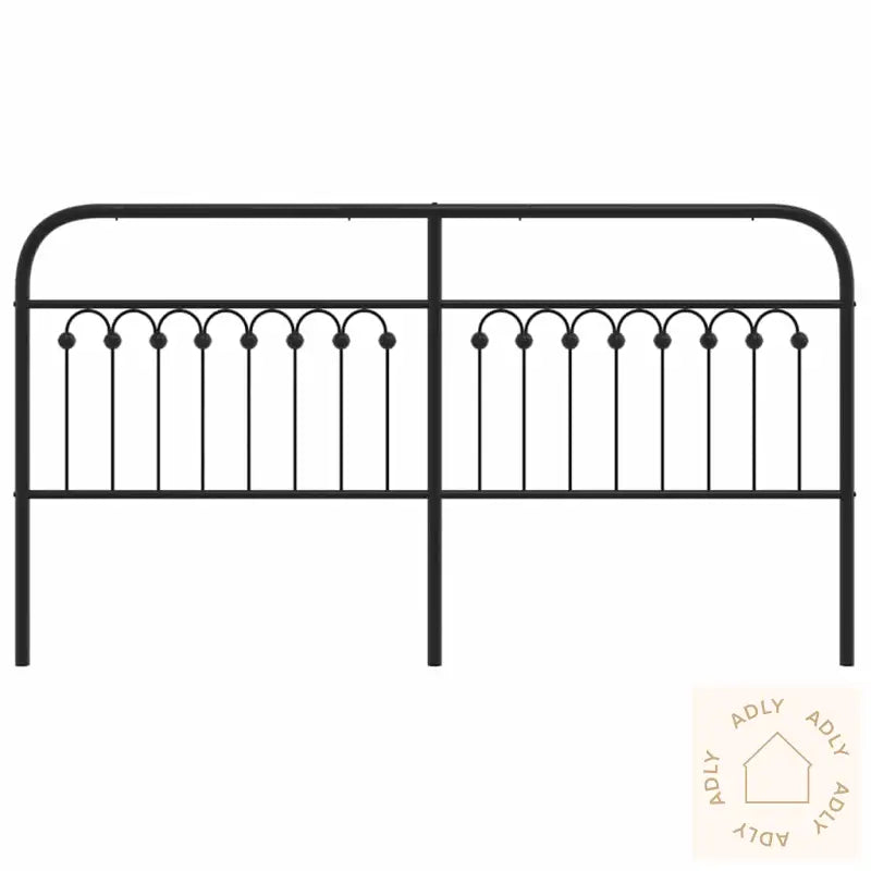 Sengegavl I Metall Svart 180 Cm