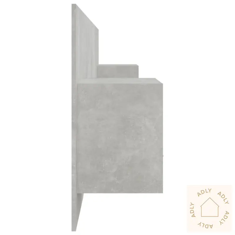 Sengegavl Med Skap Betonggrå Konstruert Tre