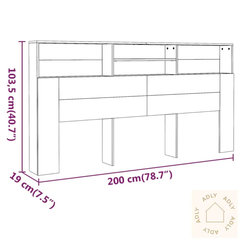 Sengegavlskap Brun Eik 200X19X103,5 Cm