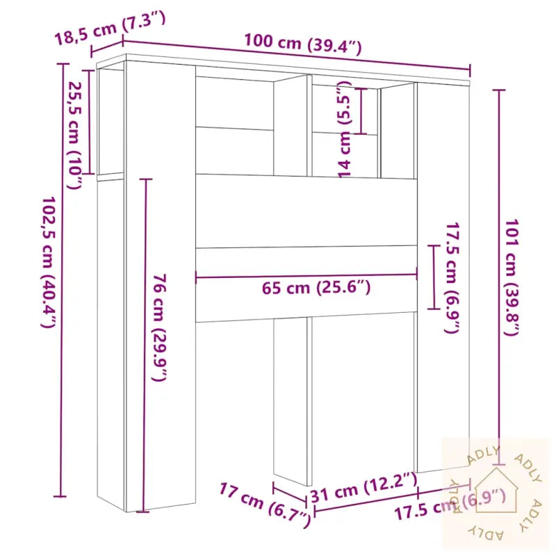 Hodegavl Med Hylle Artisan Eik 100X19X104,5 Cm Konstruert Tre