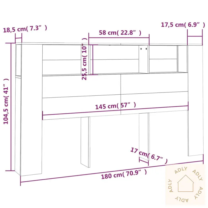 Sengegavlskap Brun Eik 180X18,5X104,5 Cm