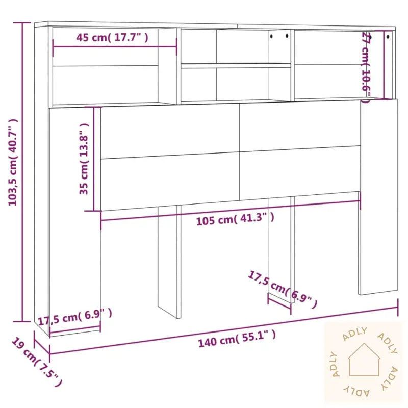Sengegavlskap Brun Eik 140X19X103,5 Cm