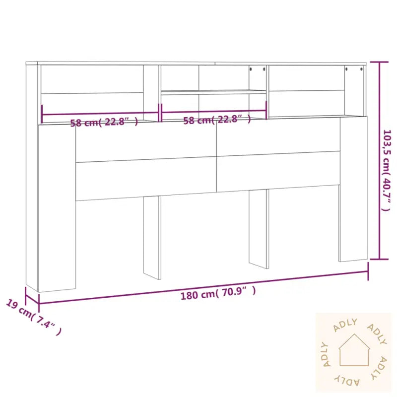 Sengegavlskap Brun Eik 180X19X103,5 Cm