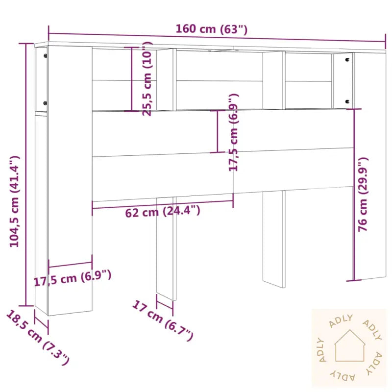 Sengegavlskap Brun Eik 160X18,5X104,5 Cm