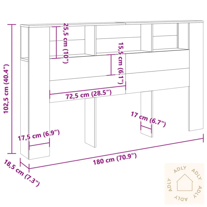 Hodegavl Artisan Eik 180X18,5X102,5 Cm Konstruert Tre
